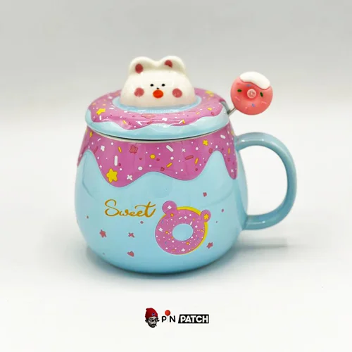 ماگ سرامیکی طرح دونات و خرگوش